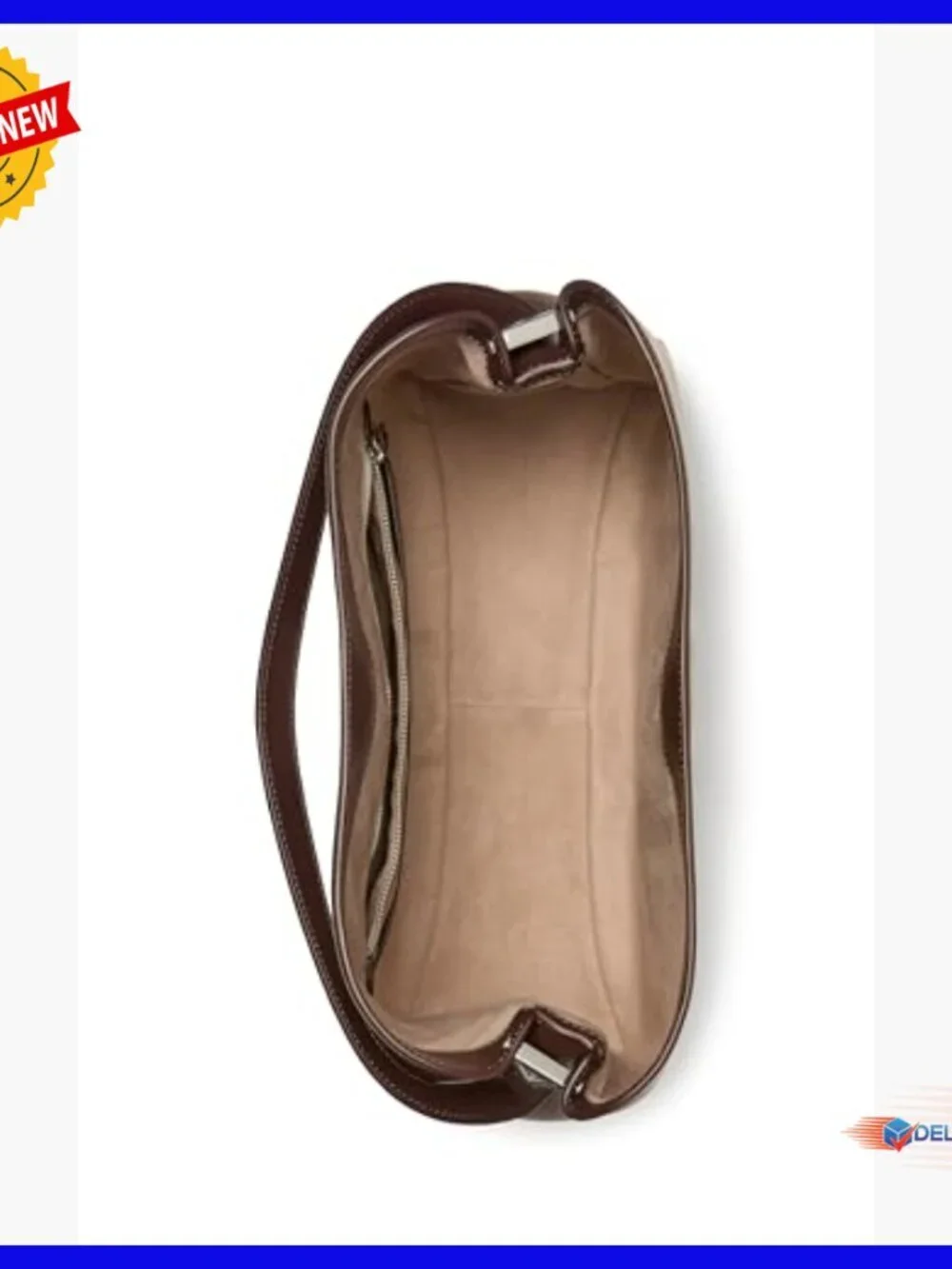Large Leather Hobo Shoulder Bag with Zipper Closure